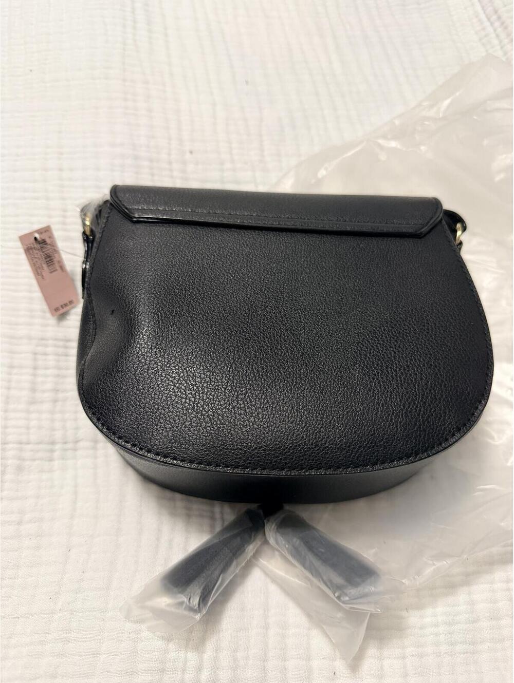 Victoria's Secret Black Studded Crossbody Saddle Bag - Picture 3 of 3
